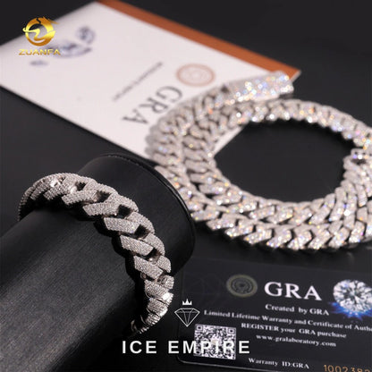 Iced Out Rose Gold Plated Moissanite Cuban Chain