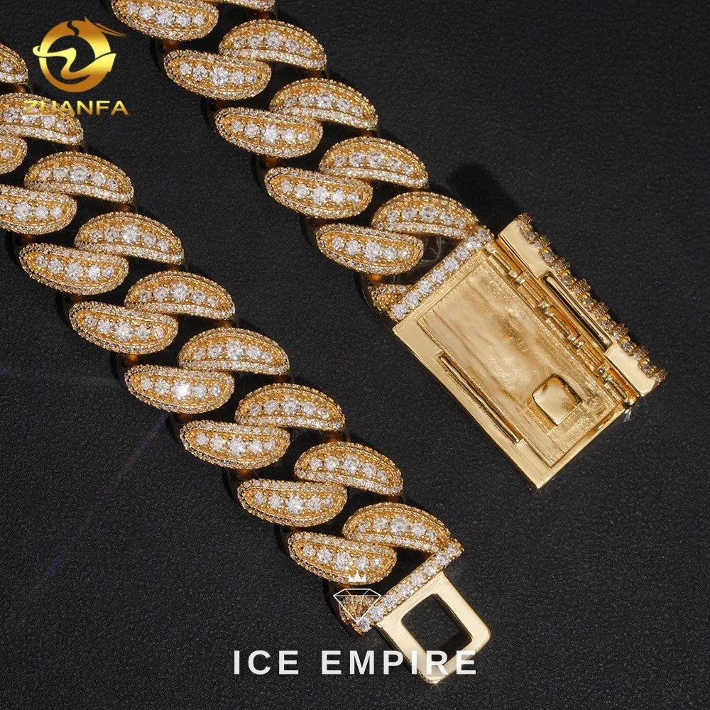 Iced Out Rose Gold Plated Moissanite Cuban Chain