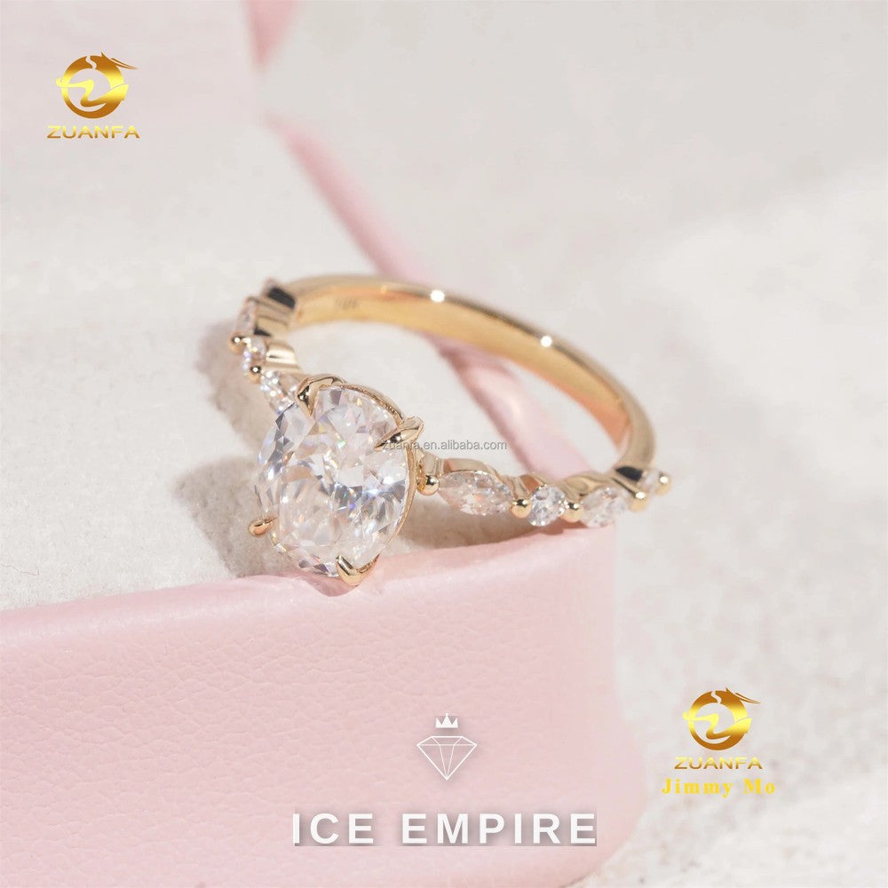 Iced Out Gold Plated Lab Grown Diamond Engagement Ring