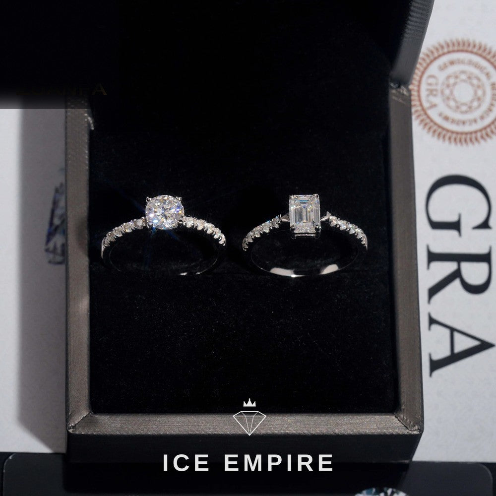 Iced Out 925 Silver Moissanite Wedding Band