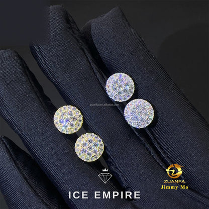 Iced Out Rose Gold Plated Moissanite Stud Earrings