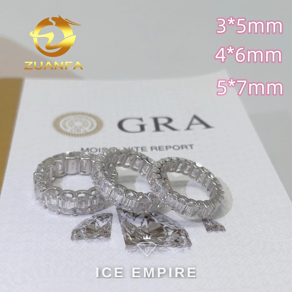 Iced Out Gold Plated Moissanite Wedding Band
