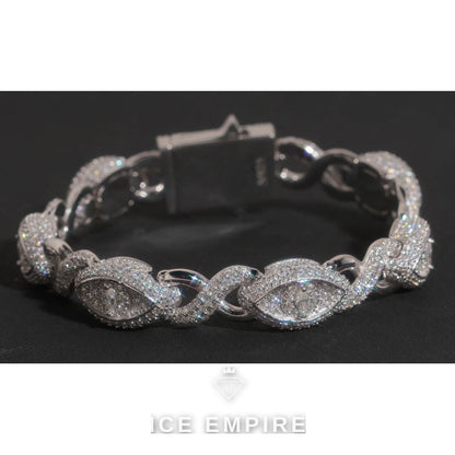 Iced Out 925 Silver Moissanite Cuban Chain