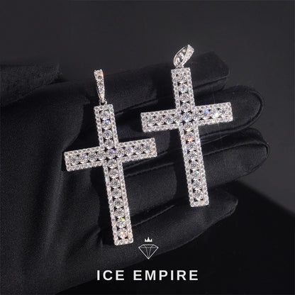 Iced Out Cross 925 Silver Pendant
