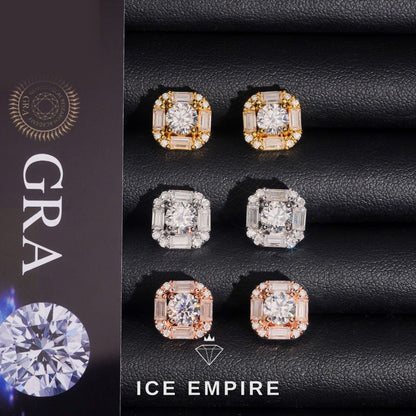 Iced Out 925 Silver Moissanite Earrings
