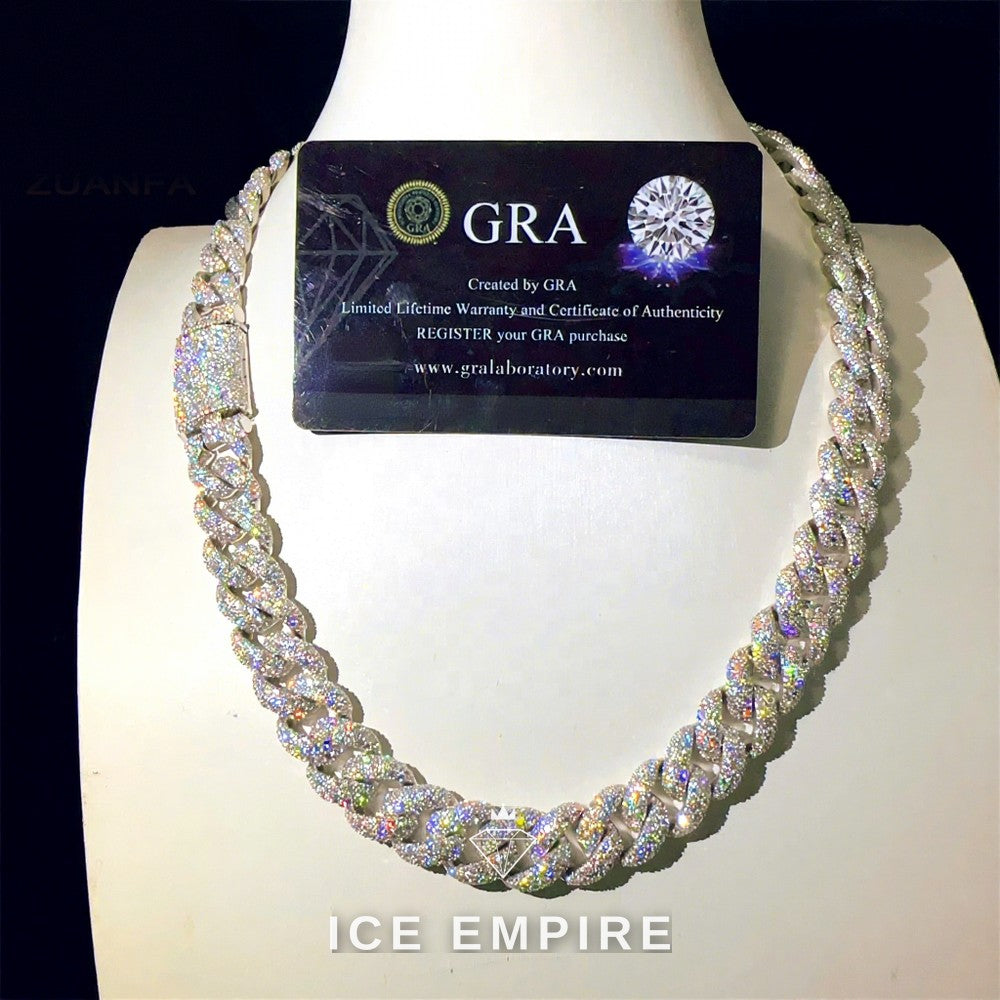Iced Out Rose Gold Plated Moissanite Cuban Chain