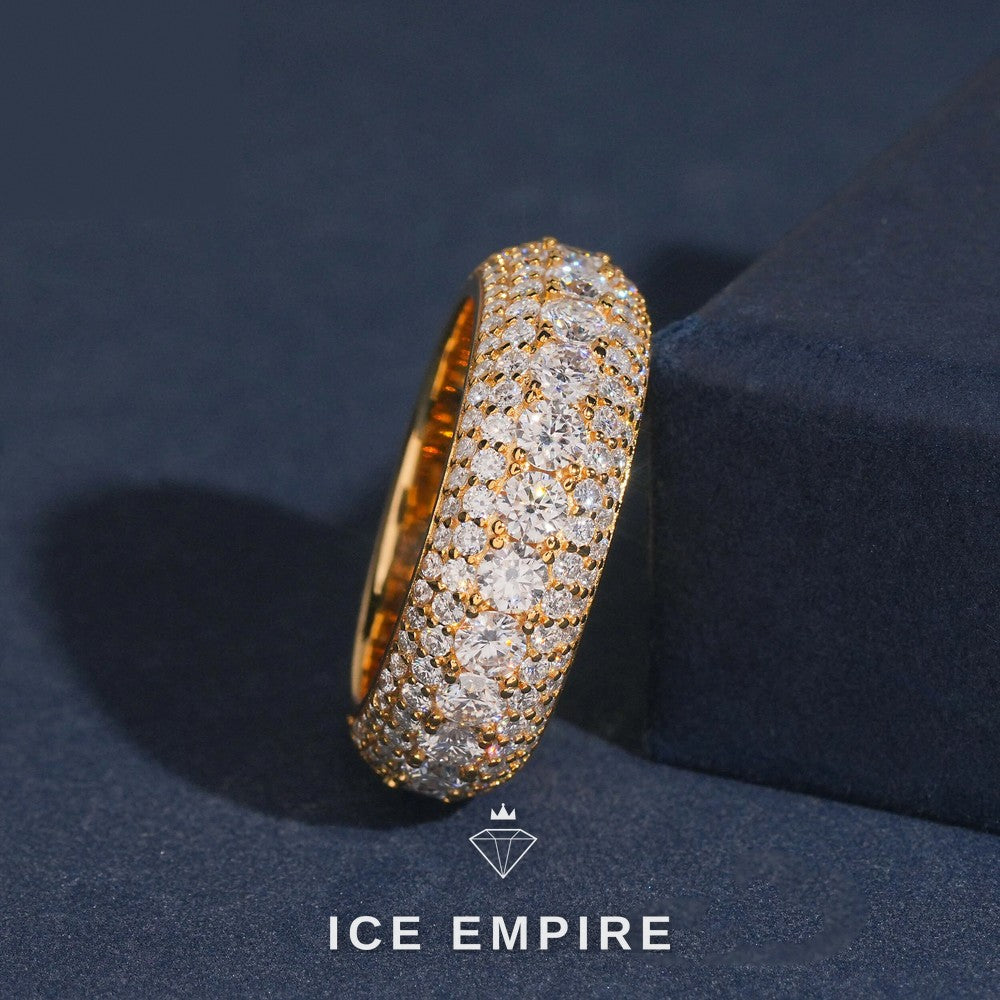 Iced Out 925 Silver Moissanite Ring