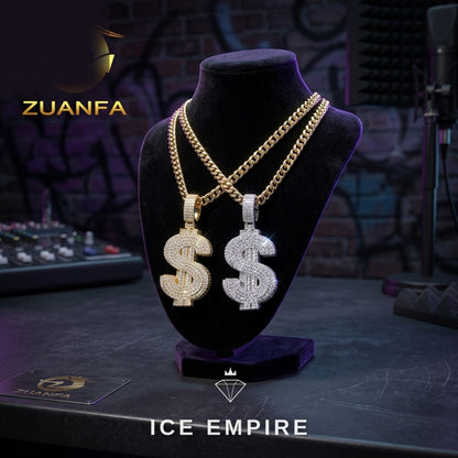 Iced Out Rose Gold Plated Moissanite Pendant