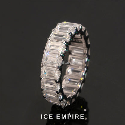 Iced Out 925 Silver Moissanite Ring