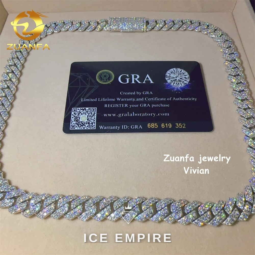 Iced Out Rose Gold Plated Moissanite Cuban Chain
