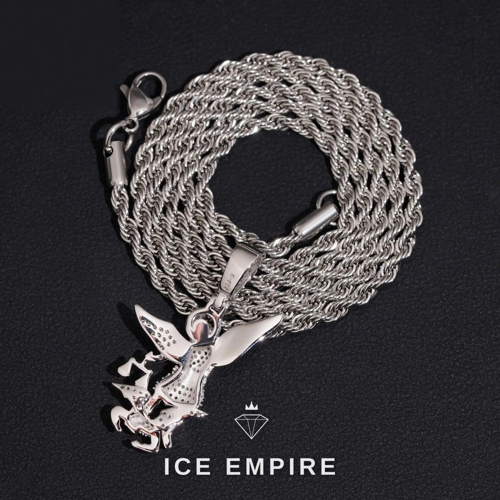 Iced Out Baguette Gold Plated Lab Grown Diamond Pendant