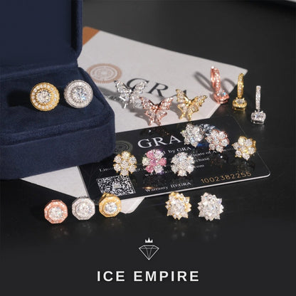 Iced Out 925 Silver Moissanite Earrings