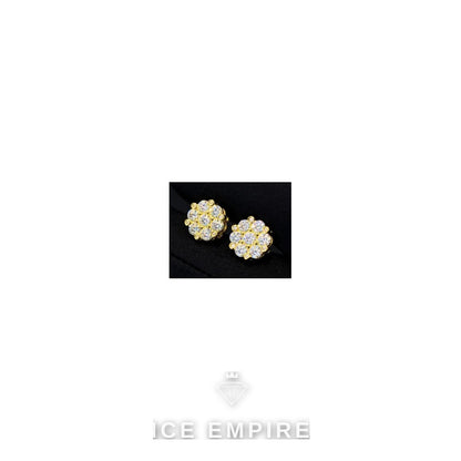 Iced Out 925 Silver Moissanite Stud Earrings