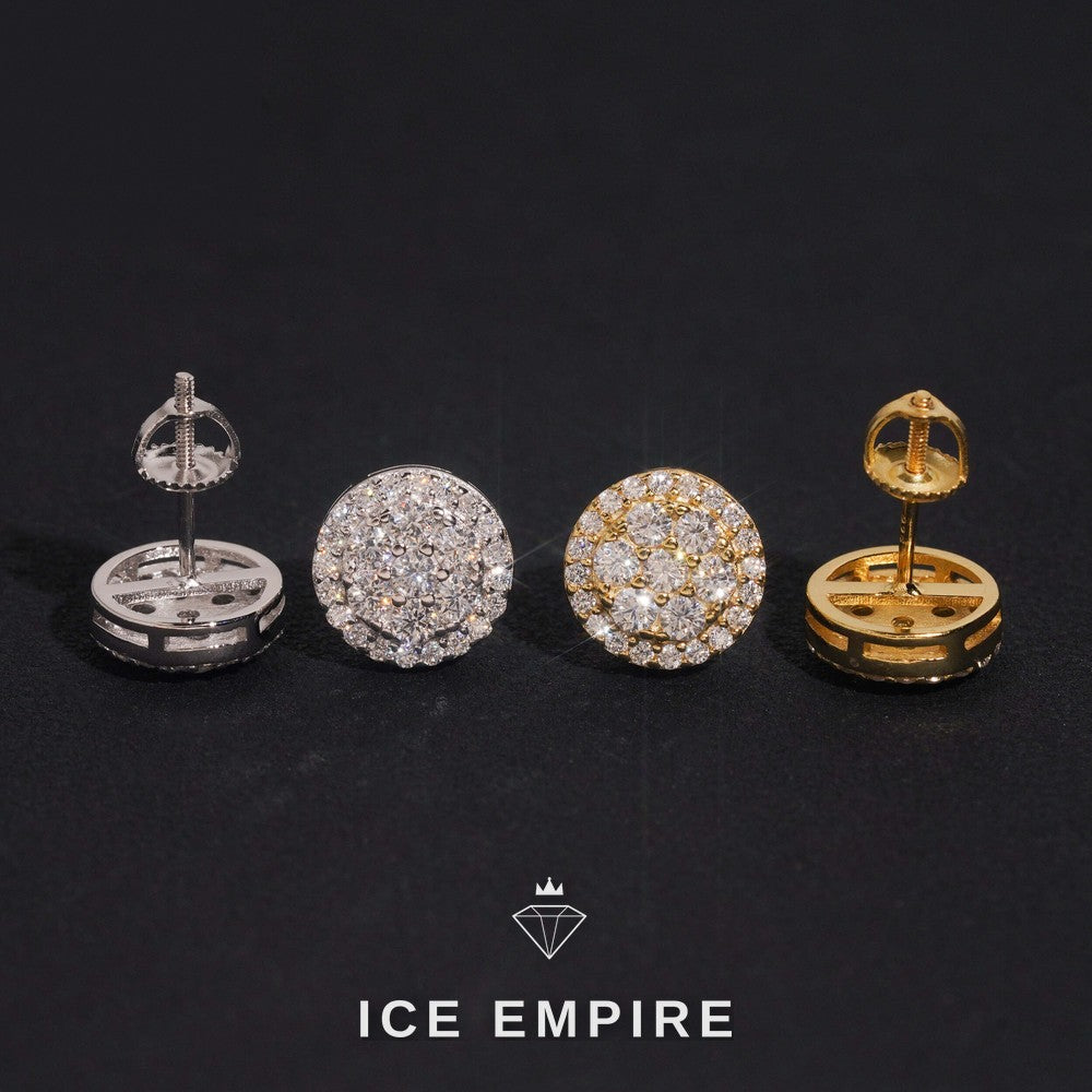 Iced Out Cluster 925 Silver Moissanite Earrings