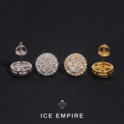 Iced Out Cluster 925 Silver Moissanite Earrings