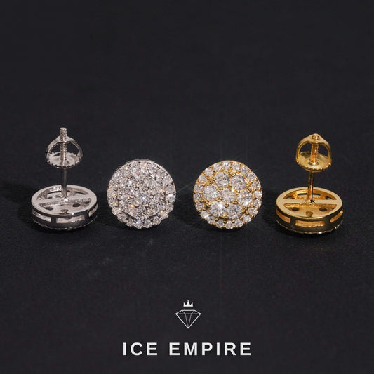 Iced Out Cluster 925 Silver Moissanite Earrings