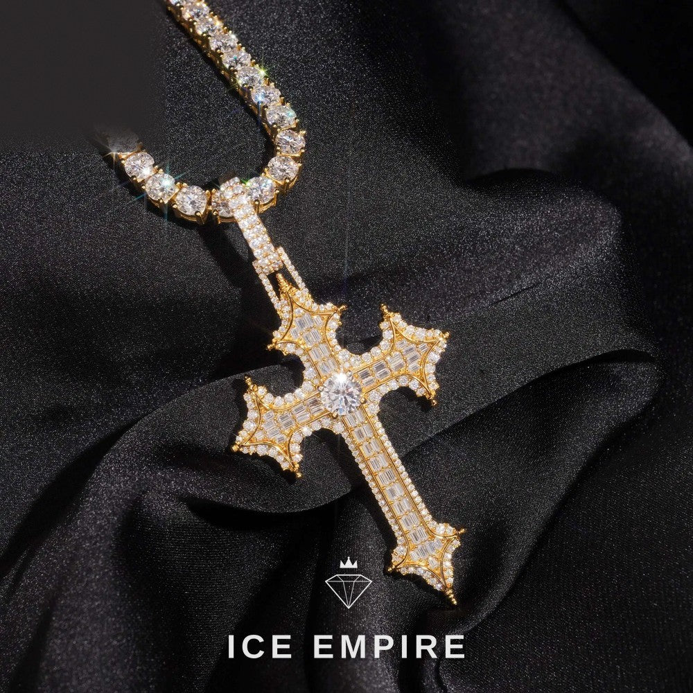 Iced Out Rose Gold Plated Moissanite Pendant