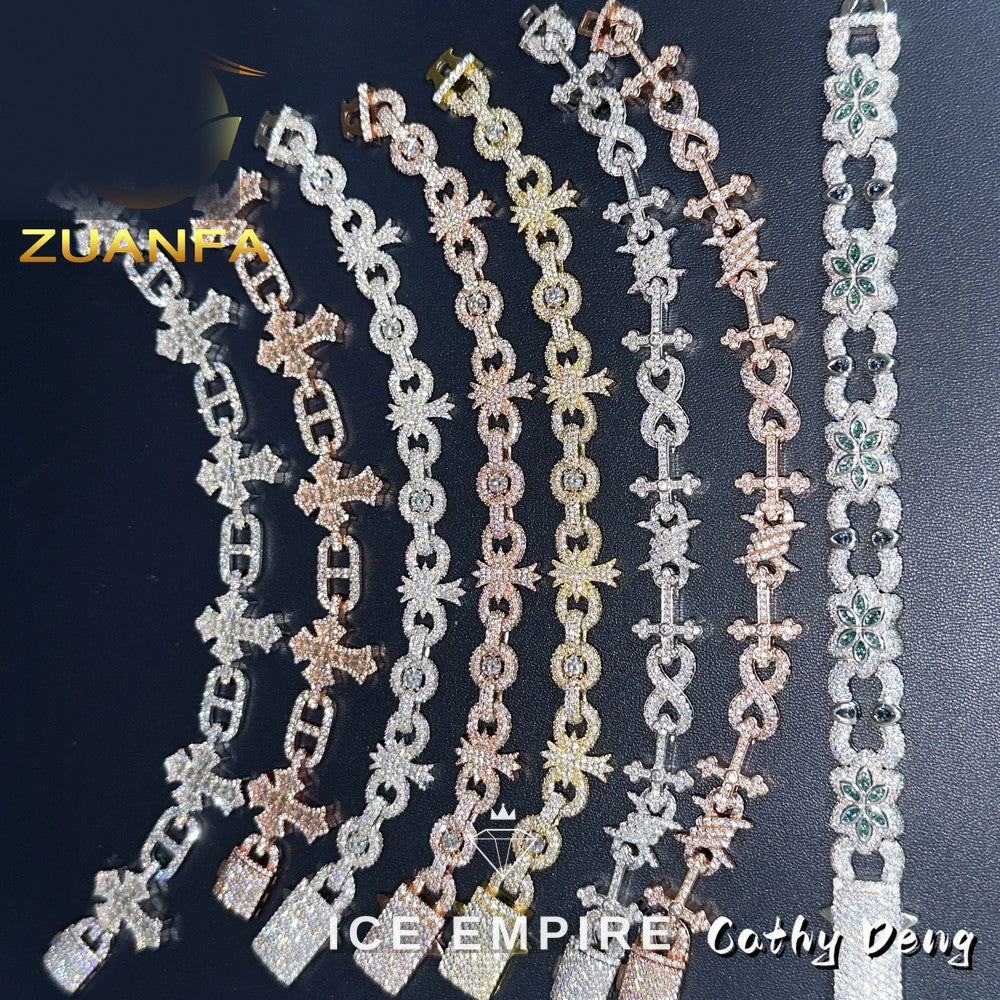Iced Out Rose Gold Plated Moissanite Cuban Chain