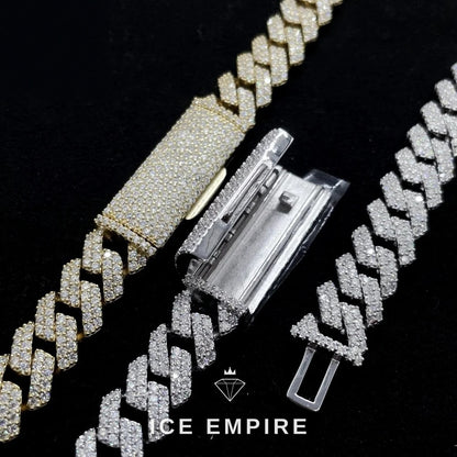 Iced Out 925 Silver Moissanite Cuban Chain