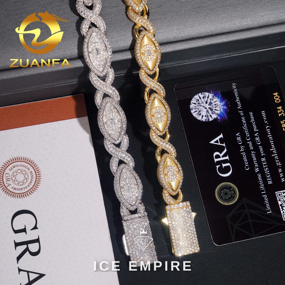 Iced Out 925 Silver Moissanite Cuban Chain