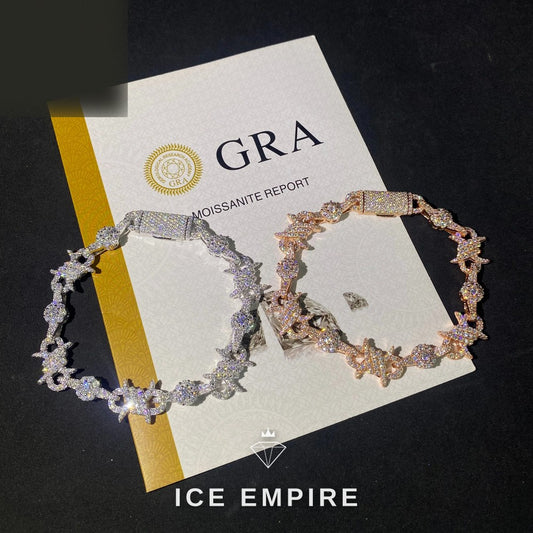 Iced Out 925 Silver Moissanite Cuban Chain