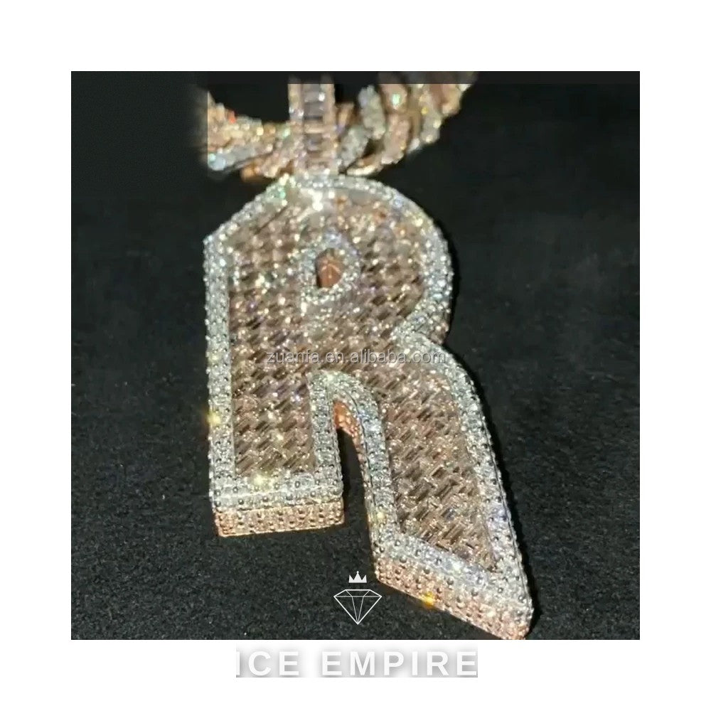 Iced Out Rose Gold Plated Moissanite Pendant