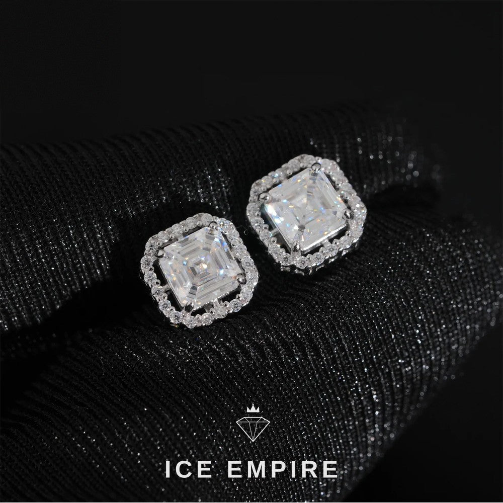 Iced Out Rose Gold Plated Moissanite Earrings