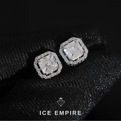 Iced Out Rose Gold Plated Moissanite Earrings