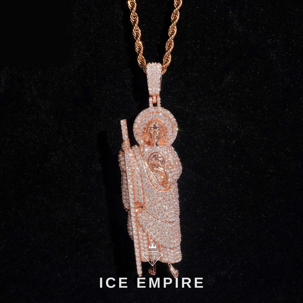 Iced Out Rose Gold Plated Moissanite Pendant