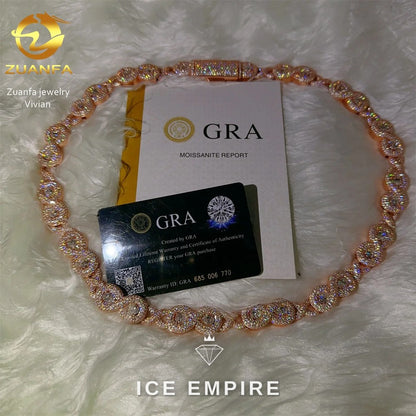 Iced Out Rose Gold Plated Moissanite Cuban Chain