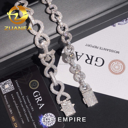 Iced Out 925 Silver Moissanite Cuban Chain