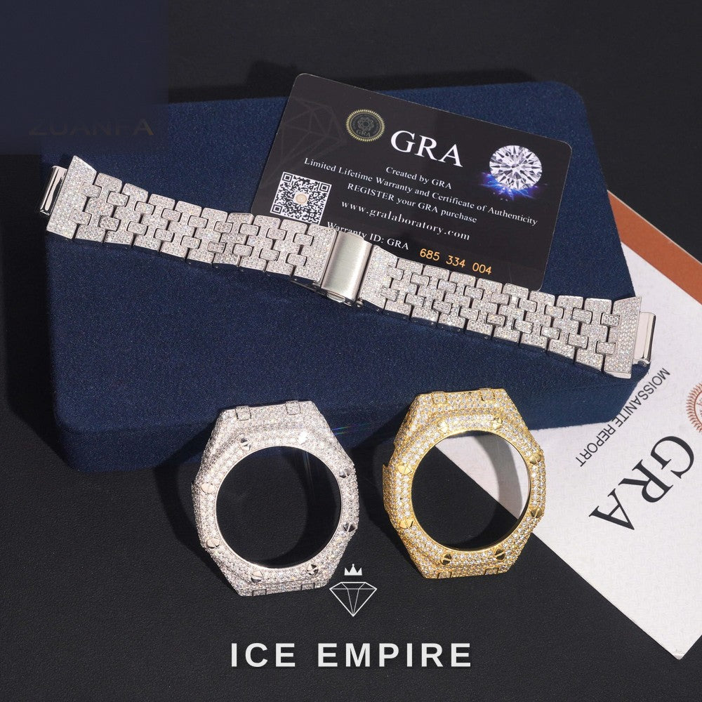 Iced Out 925 Silver Moissanite Watch