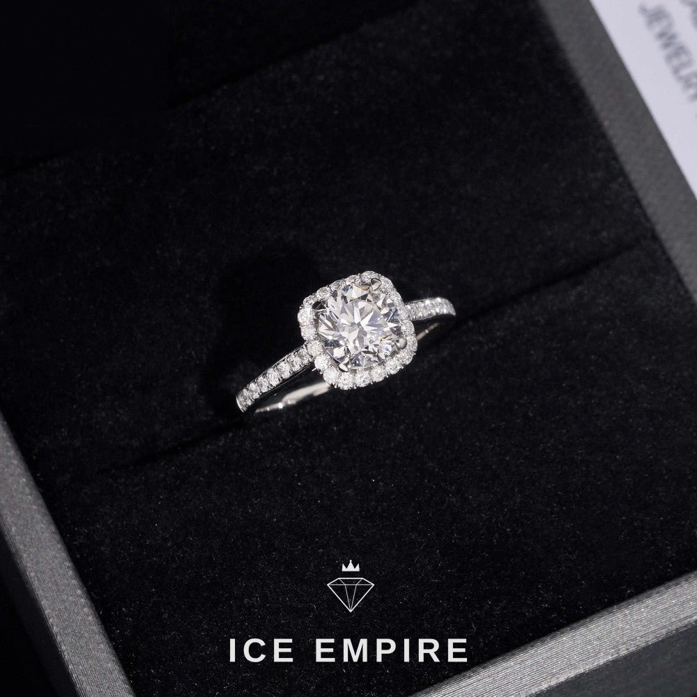 Iced Out 925 Silver Lab Grown Diamond Wedding Band