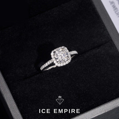 Iced Out 925 Silver Lab Grown Diamond Wedding Band