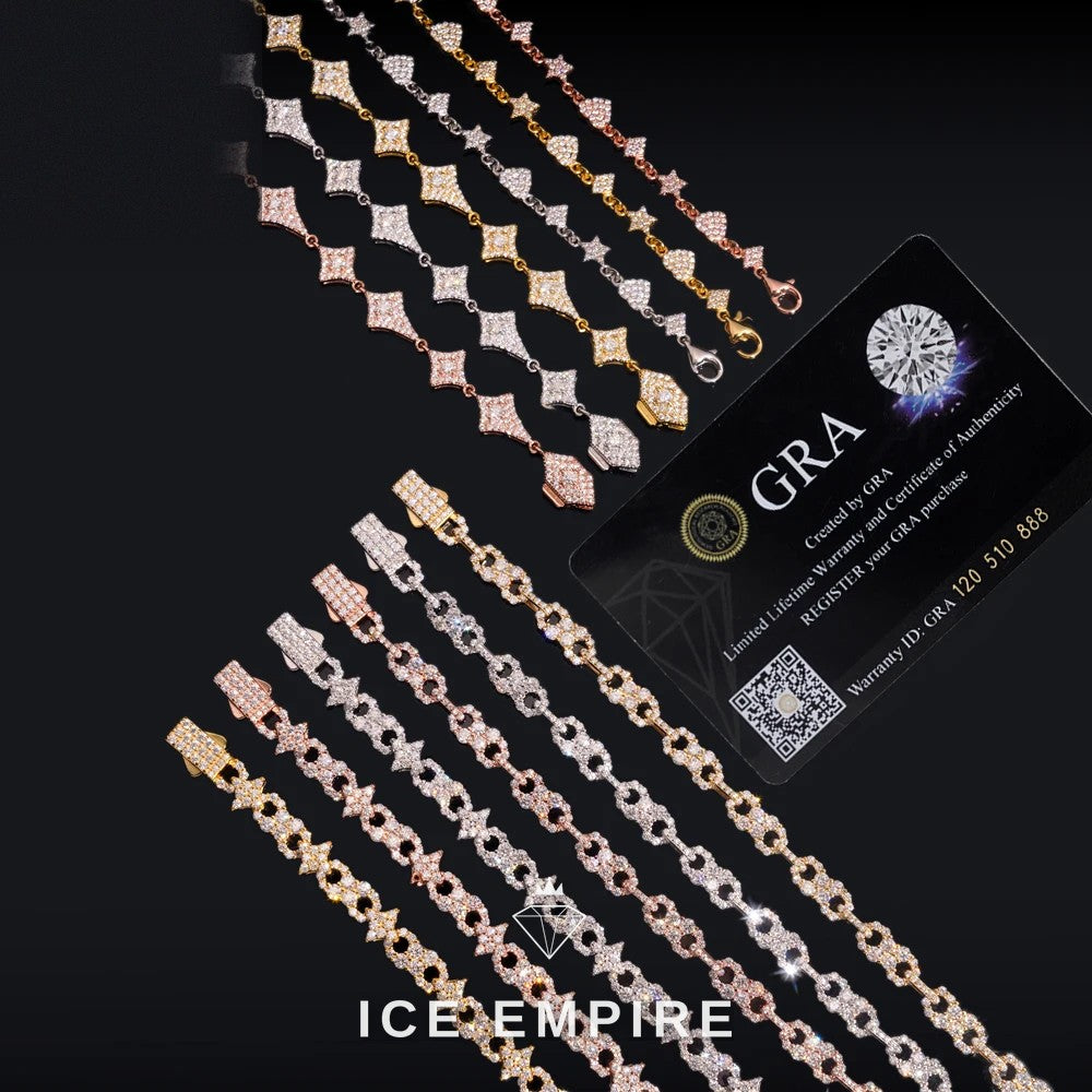 Iced Out Rose Gold Plated Moissanite Cuban Chain