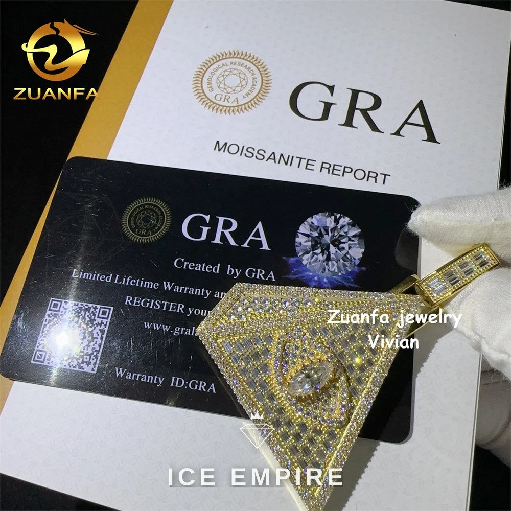 Iced Out Rose Gold Plated Moissanite Pendant