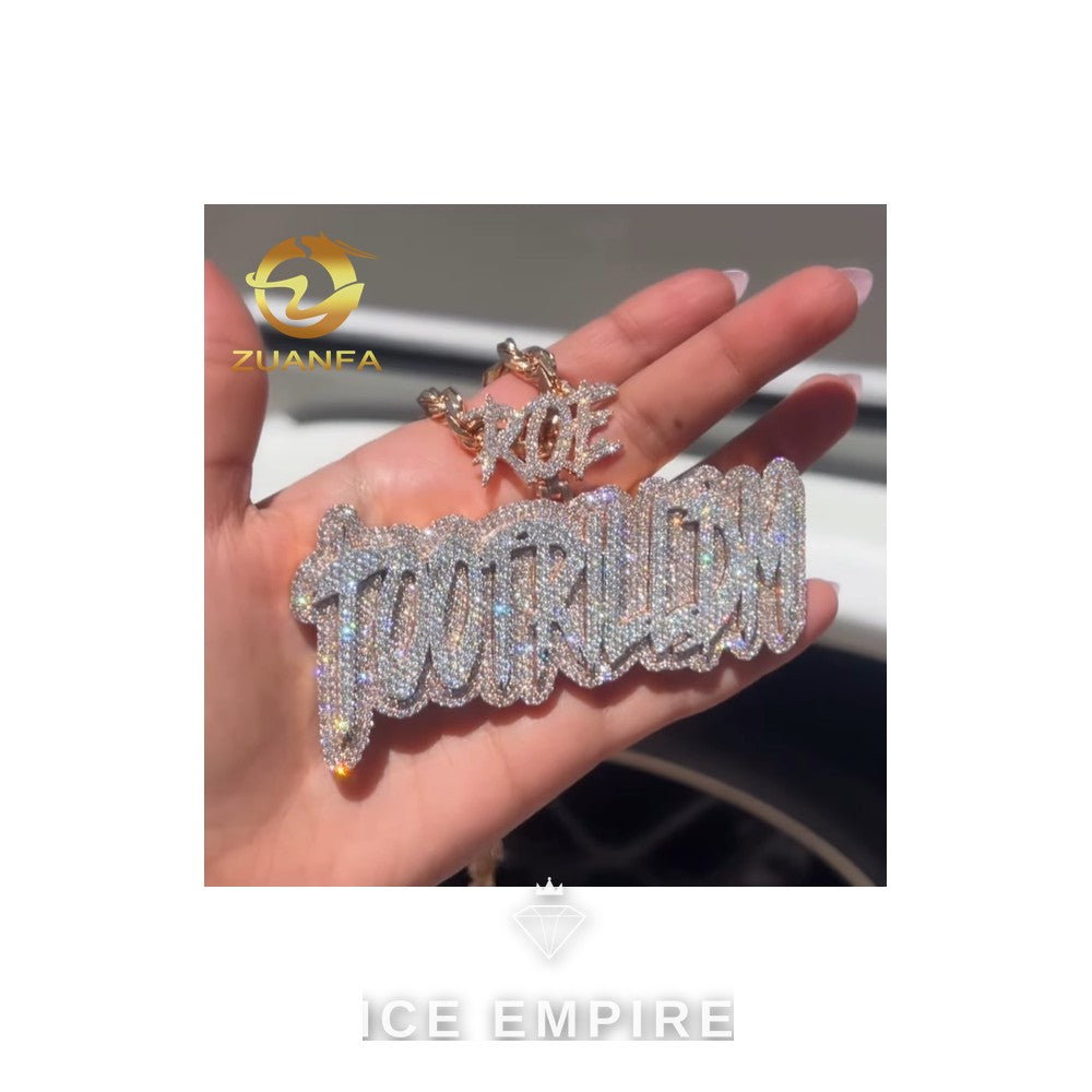 Iced Out Rose Gold Plated Moissanite Pendant