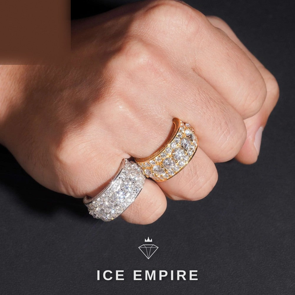 Iced Out 925 Silver Moissanite Ring