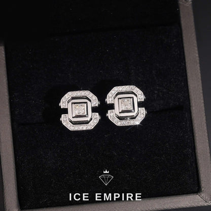 Iced Out Rose Gold Plated Moissanite Earrings