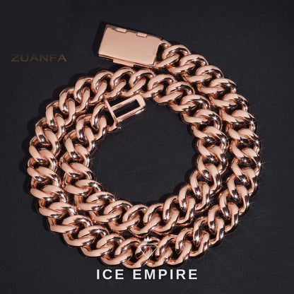 Iced Out Rose Gold Plated Moissanite Cuban Chain