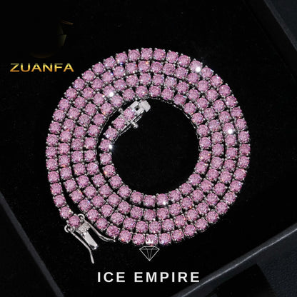 Iced Out 925 Silver Moissanite Tennis Chain