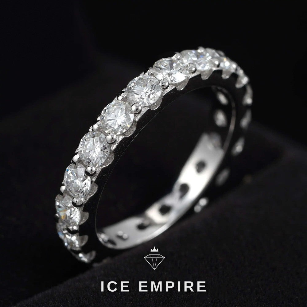 Iced Out 925 Silver Lab Grown Diamond Hoop Earrings