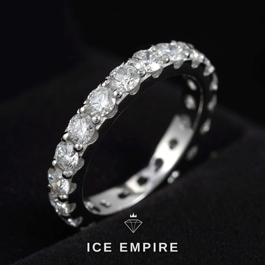 Iced Out 925 Silver Lab Grown Diamond Hoop Earrings