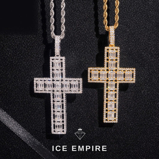 Iced Out Cross Gold Plated Pendant