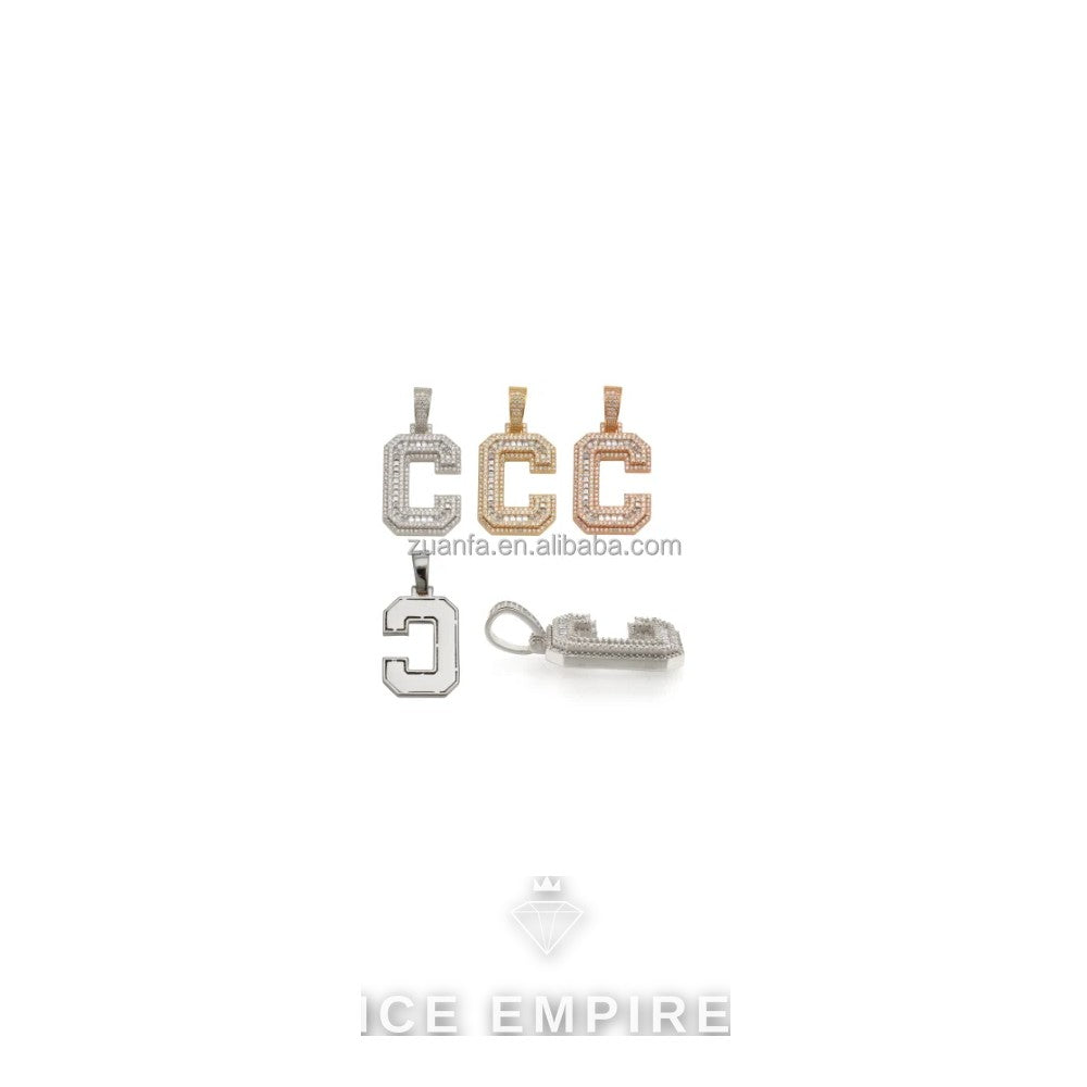 Iced Out Baguette Gold Plated Moissanite Pendant