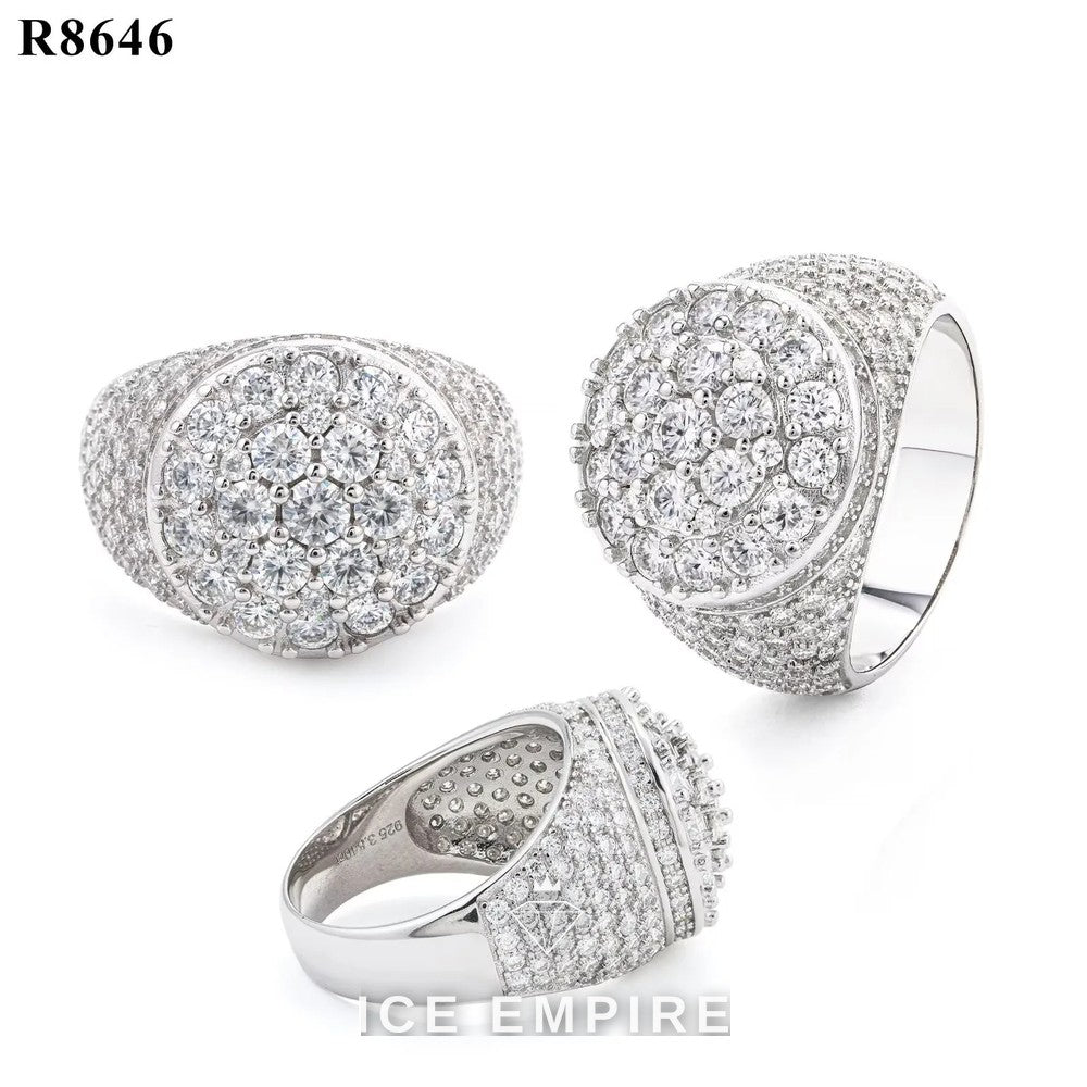 Iced Out 925 Silver Moissanite Ring