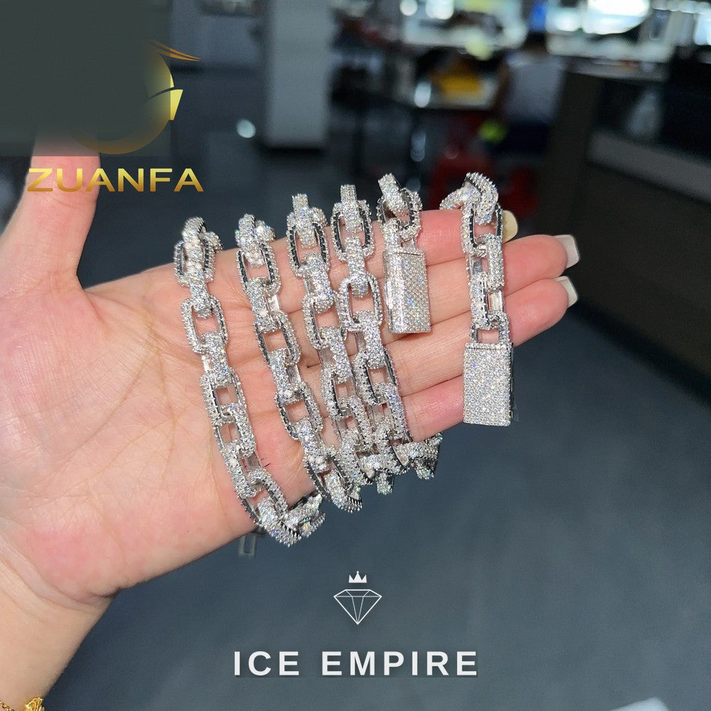 Iced Out Rose Gold Plated Moissanite Cuban Chain