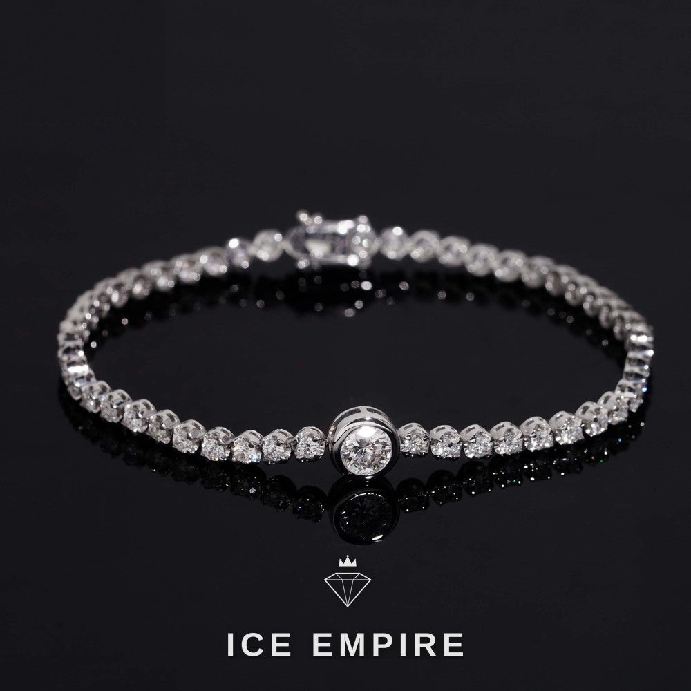 Iced Out 18K Gold Lab Grown Diamond Tennis Bracelet