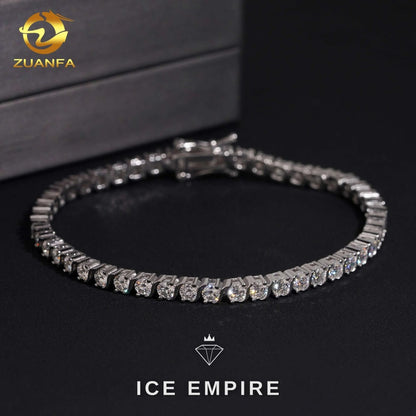 Iced Out 925 Silver Moissanite Tennis Bracelet