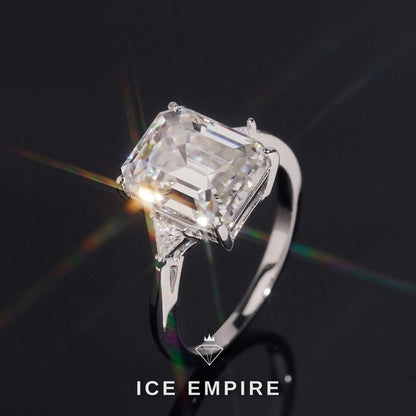 Iced Out 925 Silver Moissanite Engagement Ring